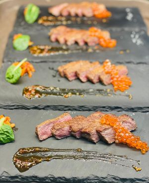Seared Kagoshima Wagyu Ribeye with Yuzu Spicy Sauce & Sea Salt