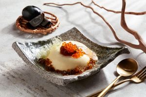 Chilled Beancurd with Crabmeat & Century Egg Sauce