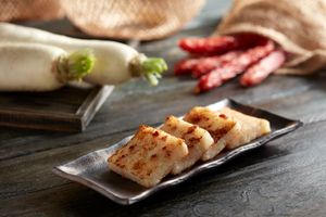 Radish Cake with Chinese Pork Sausage & Dried Shrimps
