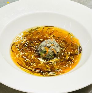 Vegetarian Soup With Crystal Black Truffle Dumpling
