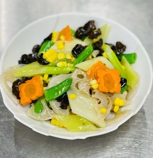 Sautéed Mixed Vegetables with Black Fungus & Sliced Lotus Root