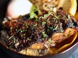 Pan-Seared Barramundi Rice Bowl