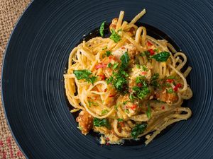 Salted Egg Chicken Linguine