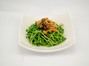 Stir-Fried Dou Miao With Mushrooms 双菇扒豆苗 (Available after 6pm for Dinner)