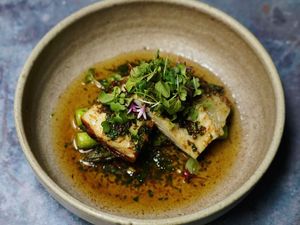 Spanish Turbot, Garlic, Caper Butter & Broccolini