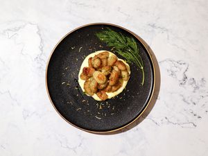 [Vegetarian] Lemon Spinach Cream Potato Gnocchi With Fresh Basil