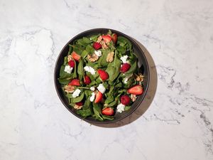 Summer Strawberry Spinach Salad with Feta