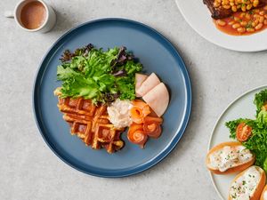 Croie with Smoked Salmon, Tuna Mayonnaise and Turkey Ham