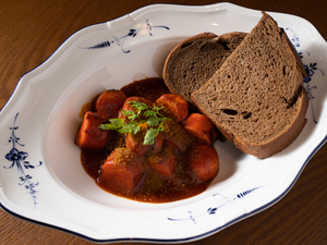 Traditional German Currywurst