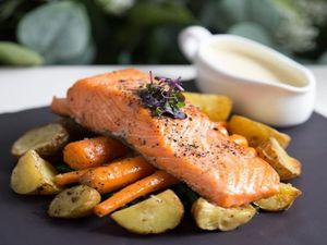 Grilled Salmon & Roasted Potatoes