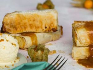 Caramelized Pear Bread Pudding